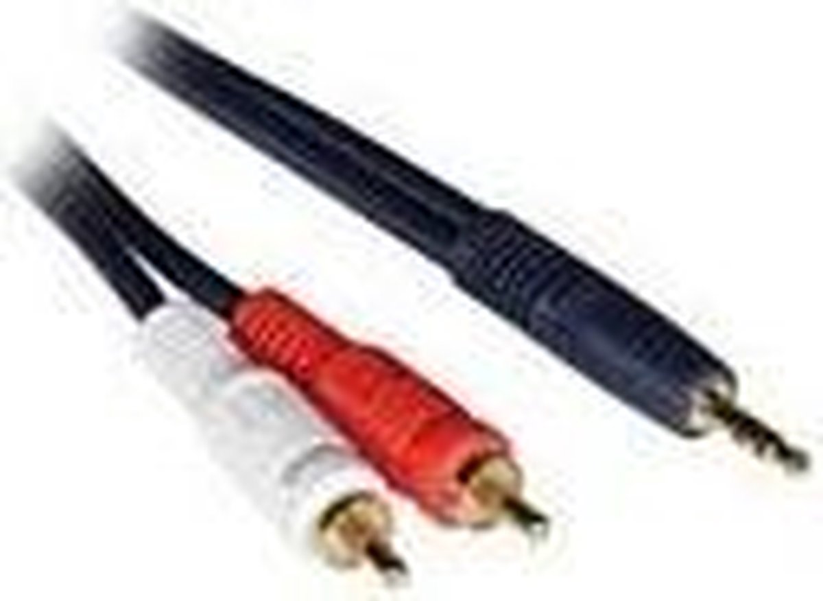 C2G 1m Velocity 3.5mm Stereo Male to Dual RCA Male Y-Cable audio kabel 2 x RCA Zwart