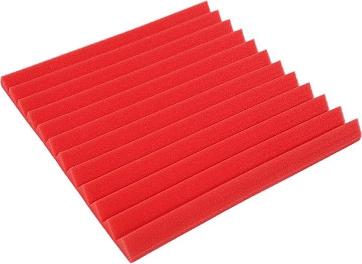 Geluidsisolatie - 1 STUK - Noppenschuim - Akoestisch studioschuim - 30 x 30 x 2 cm dik - Studio Foam - Isolatie Foam - Isolatieplaten - Isolatie Plaat - ROOD