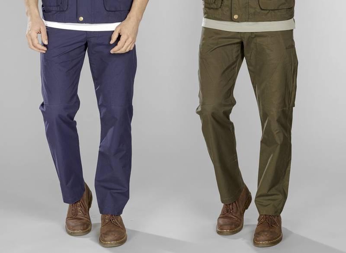 Herenbroek met achterzak met ritssluiting blauw/grijs maat 52