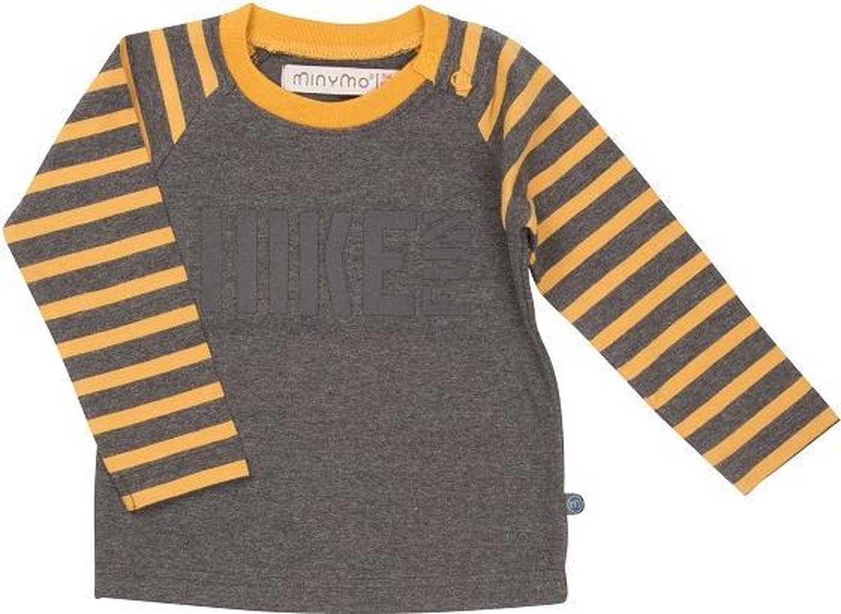 Minymo - jongens shirt - lange mouwen - Grey Melange - Maat 74