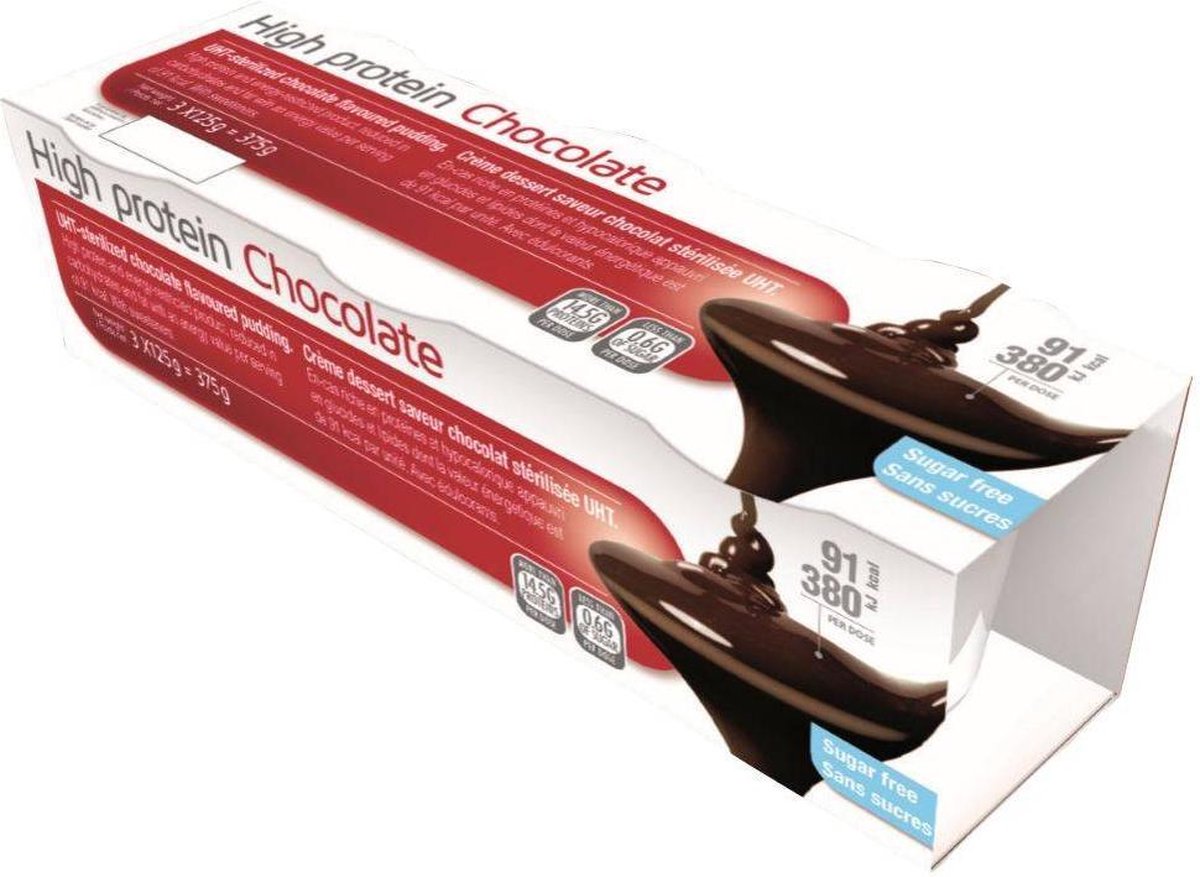 High Protein pudding chocolade  3 x 125g
