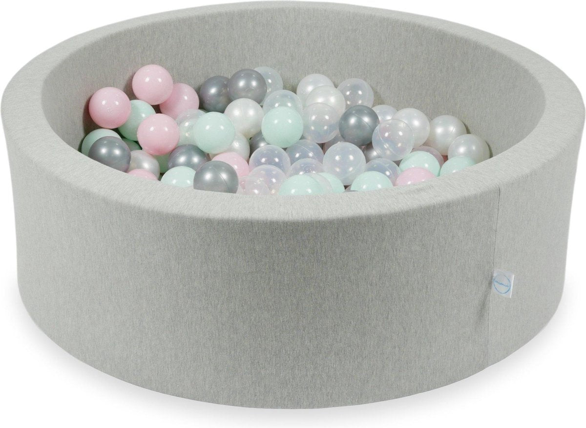 Lichtgrijs ballenbad Moje • Rond 90 x 30 cm • Inclusief 200 ballen diameter 7 cm