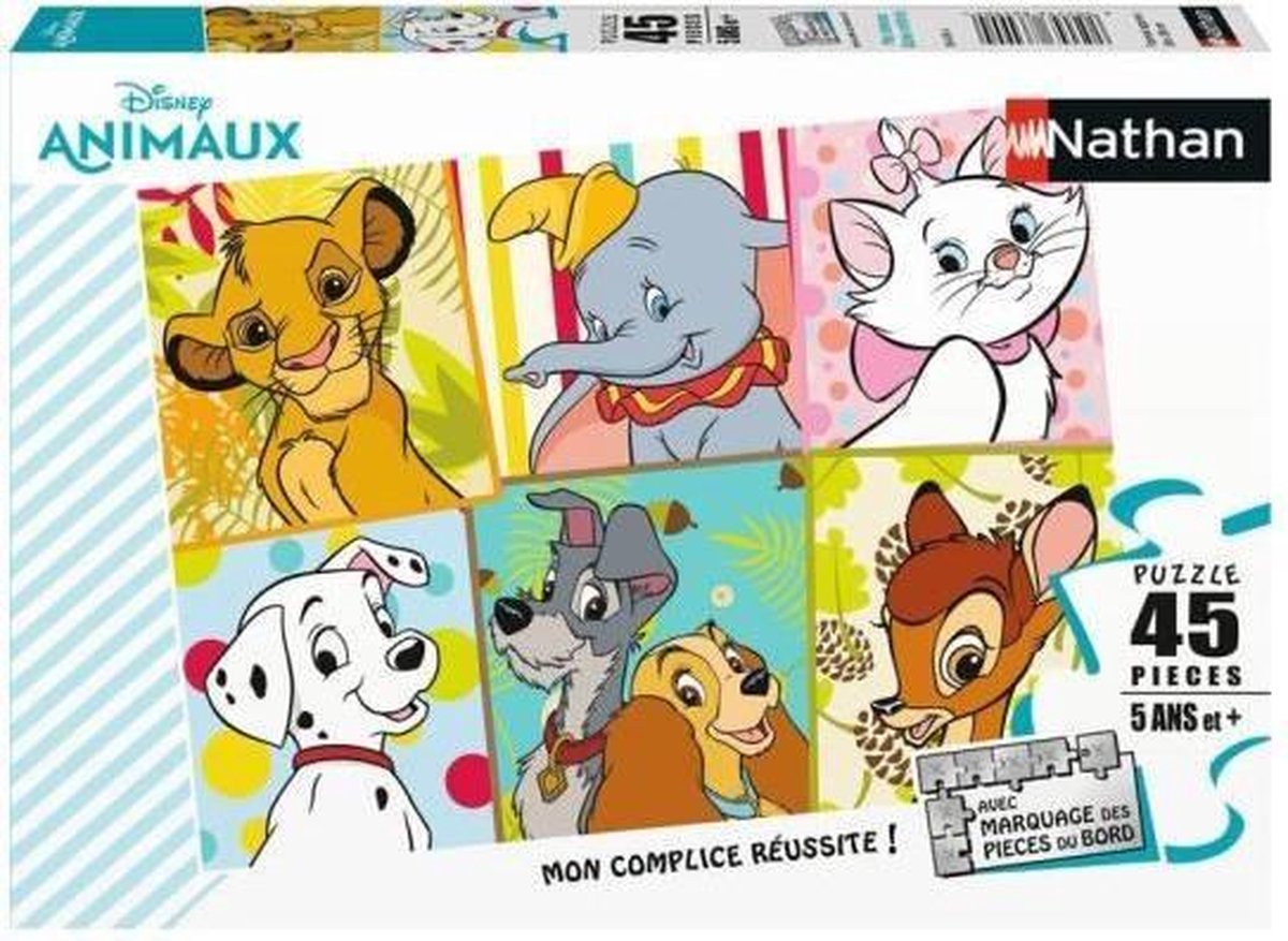 45 stukjes puzzel - Mijn favoriete Disney-dieren / Disney-dieren