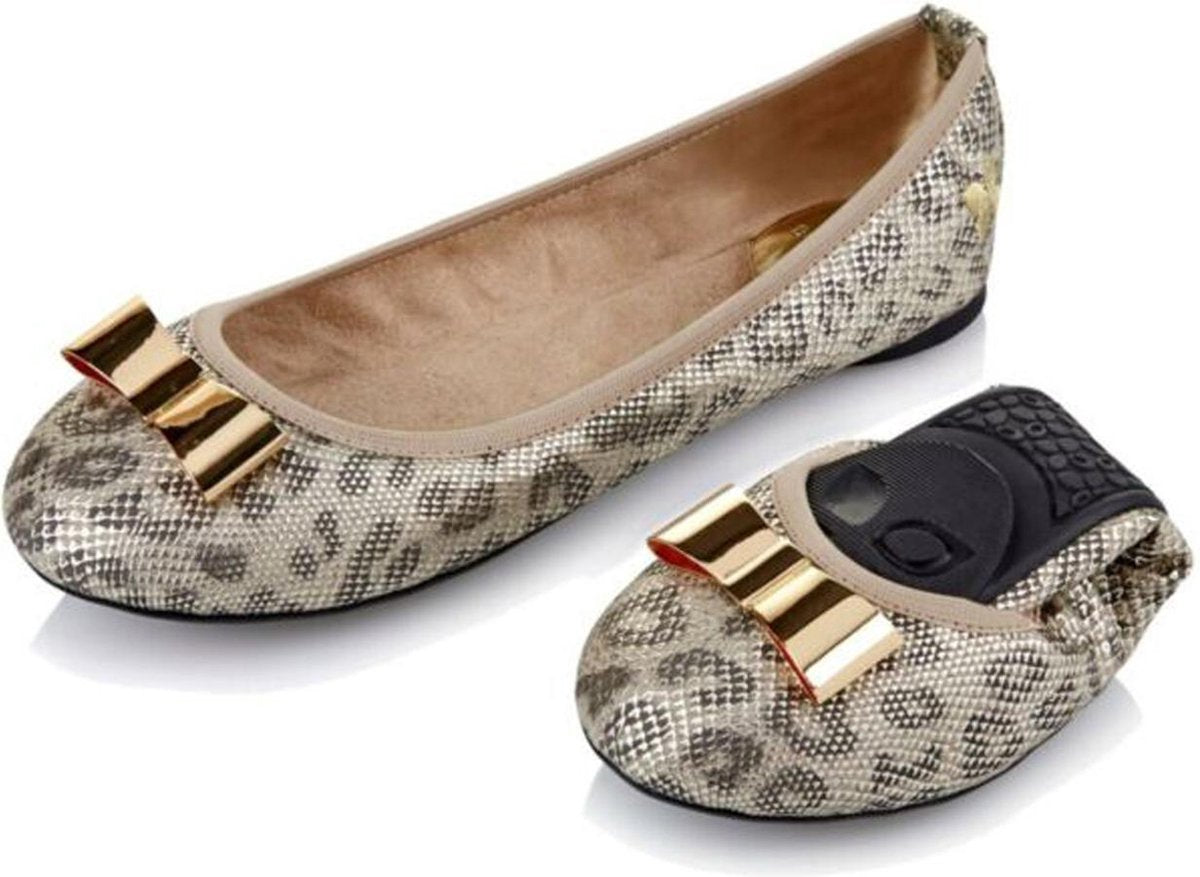Sorprese – ballerina schoenen dames – Butterfly twists Chloe zilver luipaard – maat 40 - ballerina schoenen meisjes