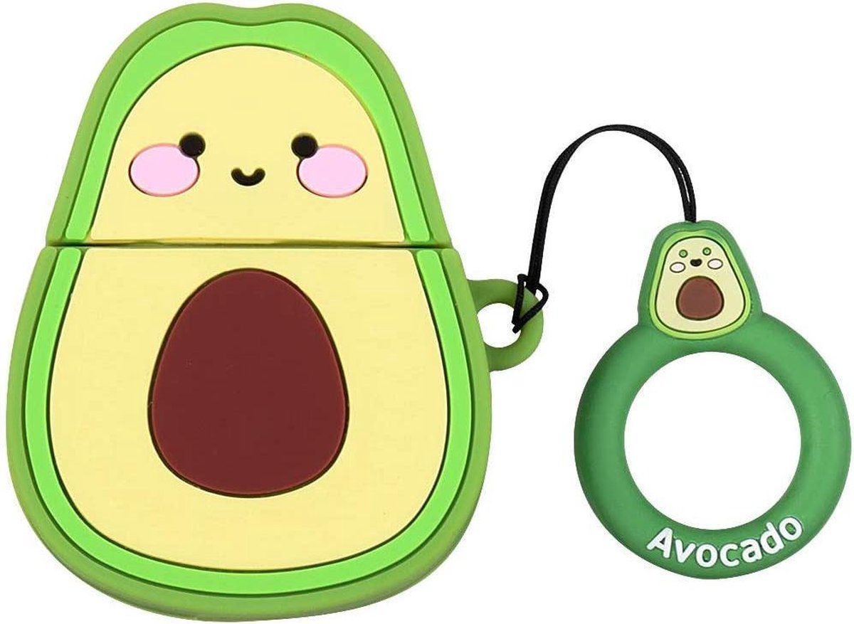 Airpods Case Silicone - Hoesje met Hanger – Avocado