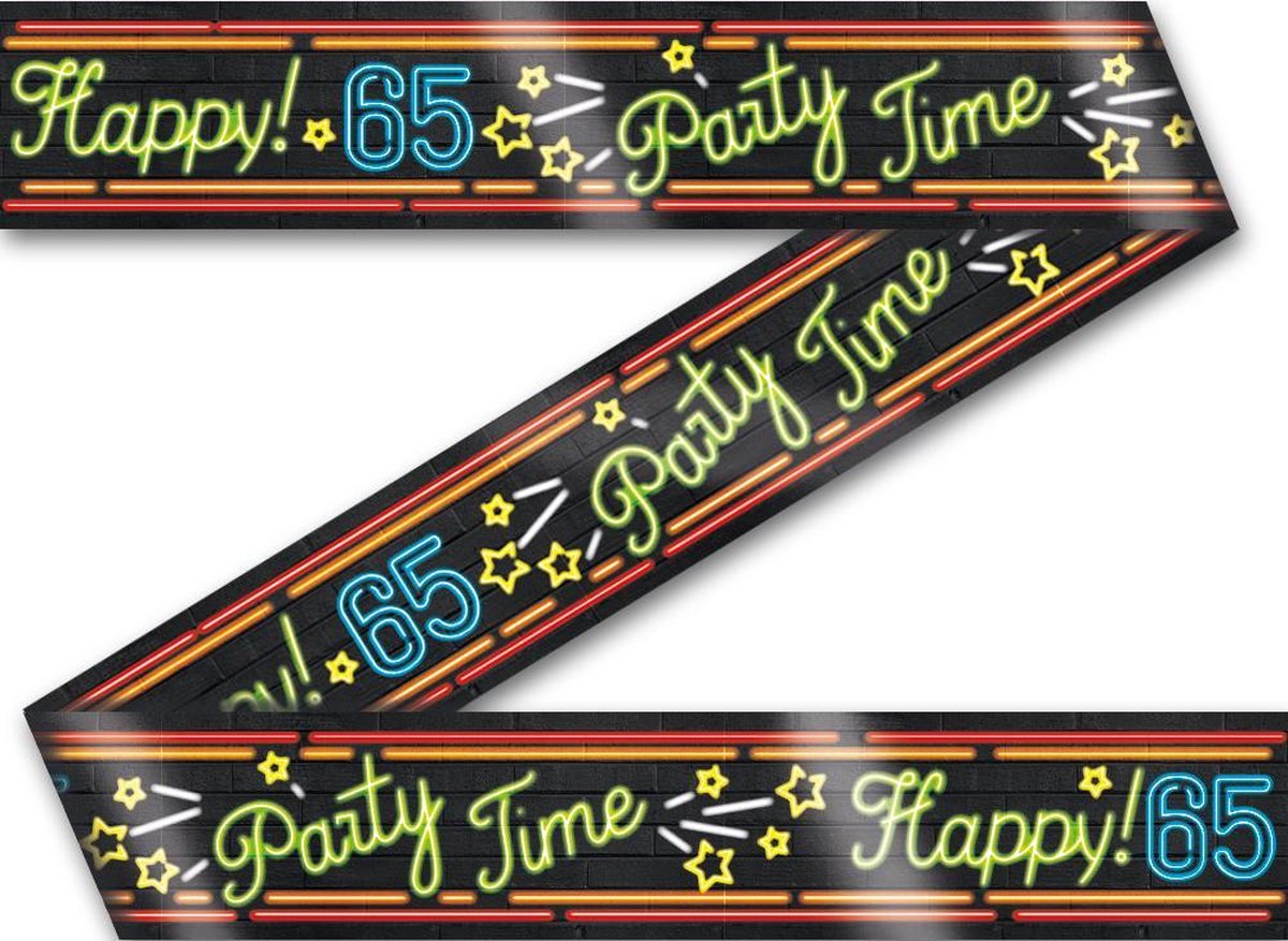Afzetlint 65 jaar Neon 12m