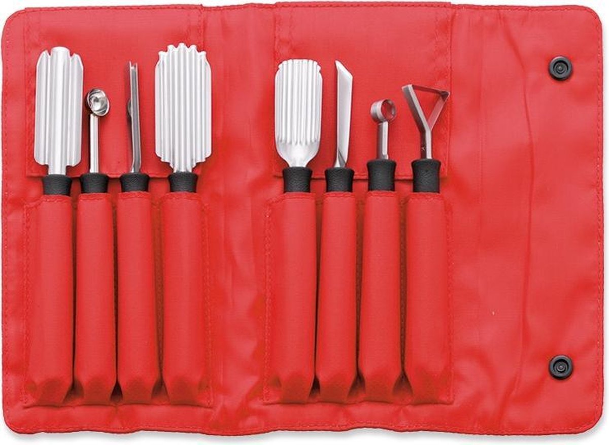 Triangle Kerfset 8-delig in roletui 90 Sets RVS 22 cm