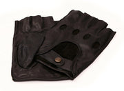 Leren autohandschoenen dames met halve vingers model Las Vegas Color: Black
