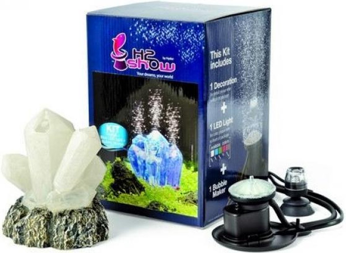 Hydor deco kit kristal met licht en bubbels