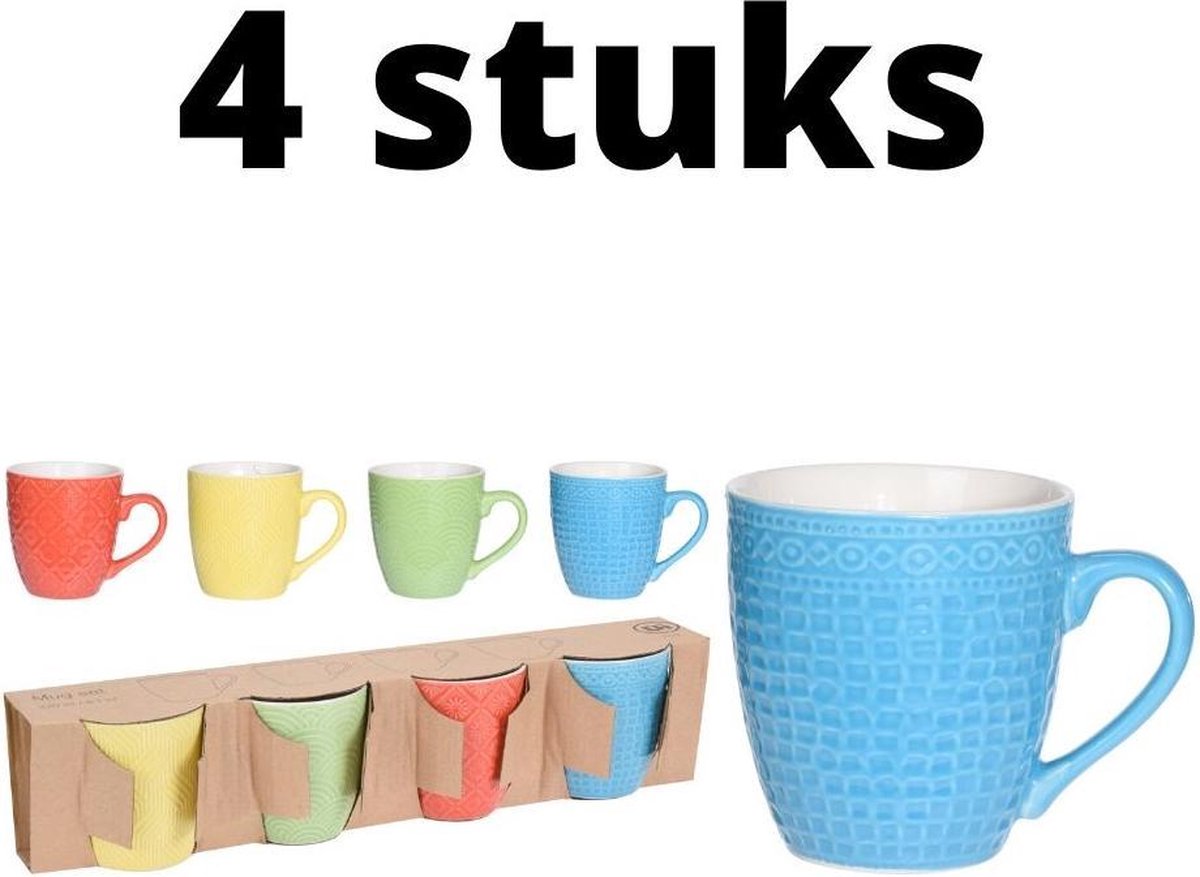 Orange85 - Koffiemokken Set - Porselein - Multicolor - 240 ml