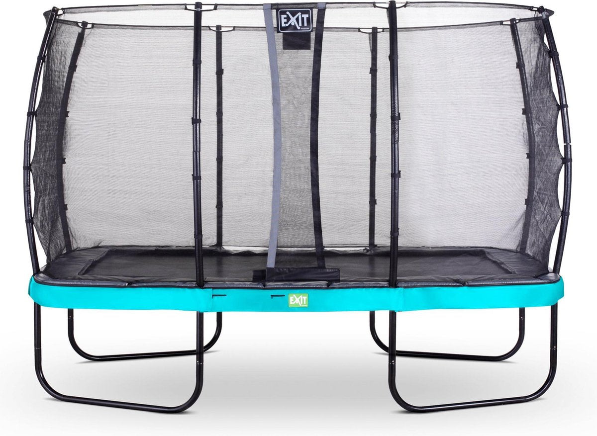 Trampoline EXIT Elegant - 244x427cm - met Economy veiligheidsnet - blauw