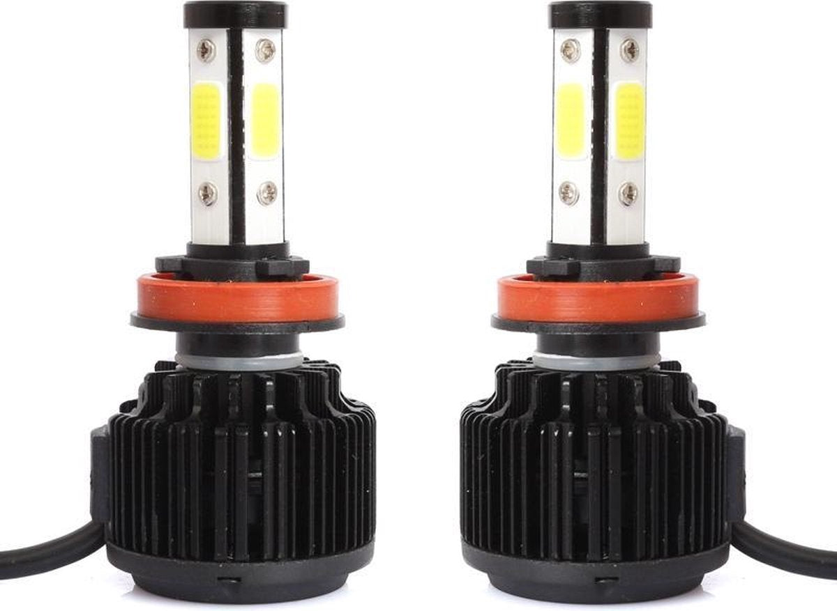 2 STKS X6 H8 / H11 36 W 3600LM 6500 K 4 COB LED Auto Koplamp Lampen DC 9-32 V Wit Licht (Zwart)