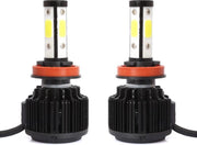 2 STKS X6 H8 / H11 36 W 3600LM 6500 K 4 COB LED Auto Koplamp Lampen DC 9-32 V Wit Licht (Zwart)