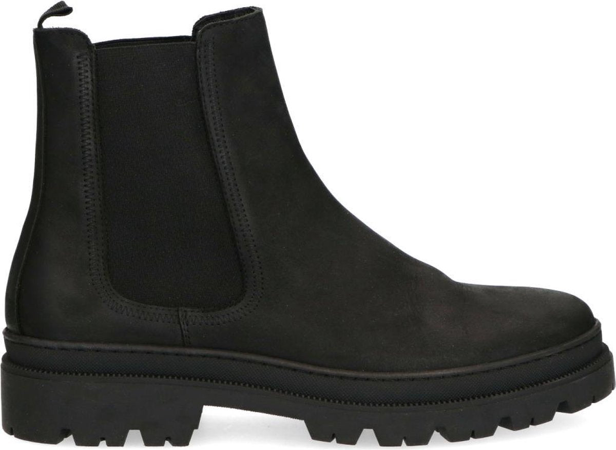 Manfield - Heren - Zwarte suède chelsea boots - Maat 44