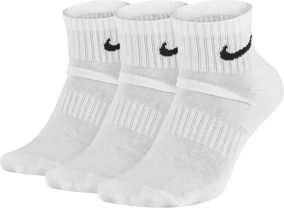 Nike Everyday Cushion Ankle Sokken Sportsokken - Maat 42-46 - Unisex - wit/zwart Maat 42-46
