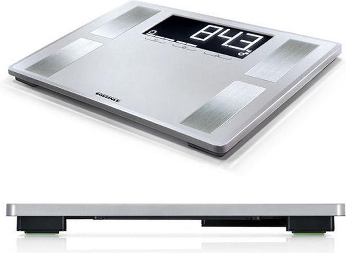 Soehnle - personenweegschaal - analyse - XL (35 x 30) - kunststof - zilver - BIA - BMI - vet - water - spiermassa - Kcal