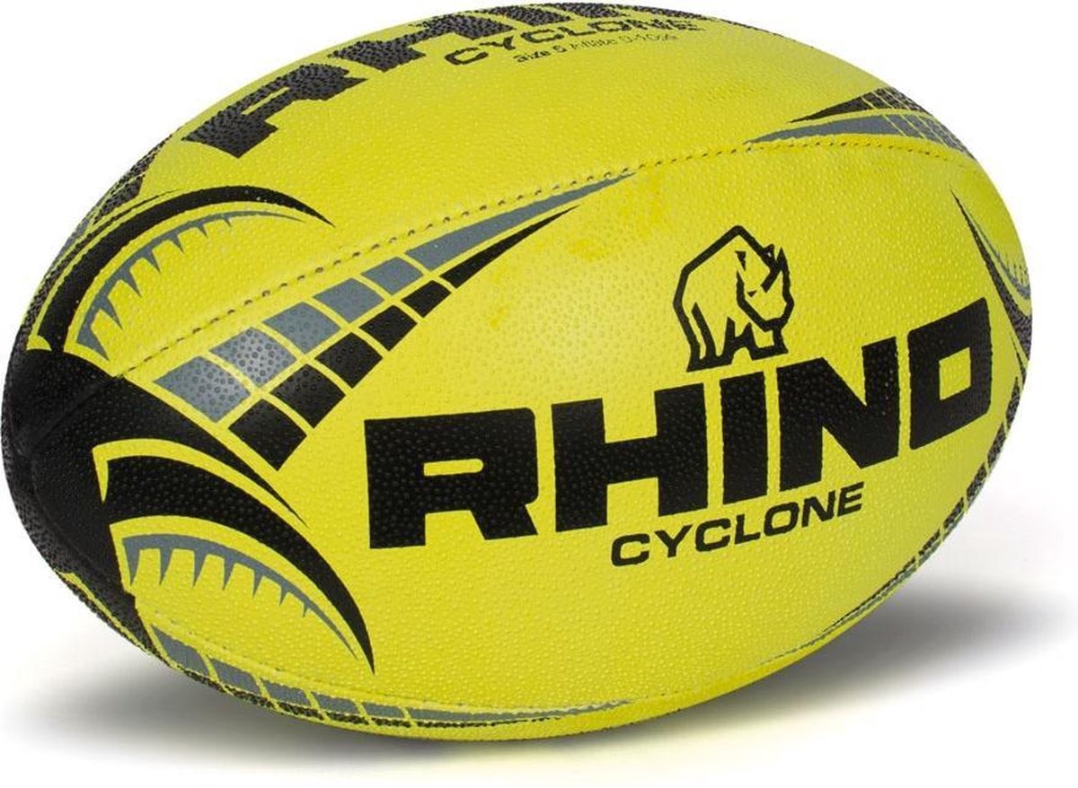 Rhino Rugbybal Cyclone Junior Rubber/polyester Geel Maat 5