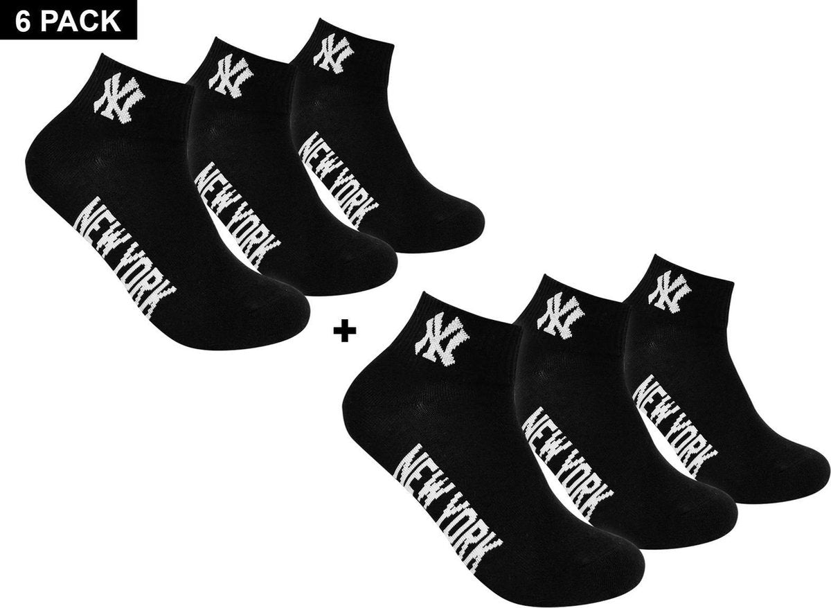 New York Yankees - 6-Pack Quarter Socks - Zwart - Algemeen - maat  39 - 42