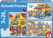 Feuerwehr und Polizei. 3 x 24 Teile Puzzle