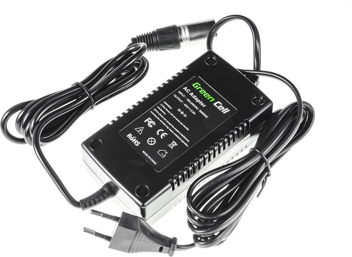 Green Cell 42V 2A (Cannon 3-Pin) eBike fiets acculader