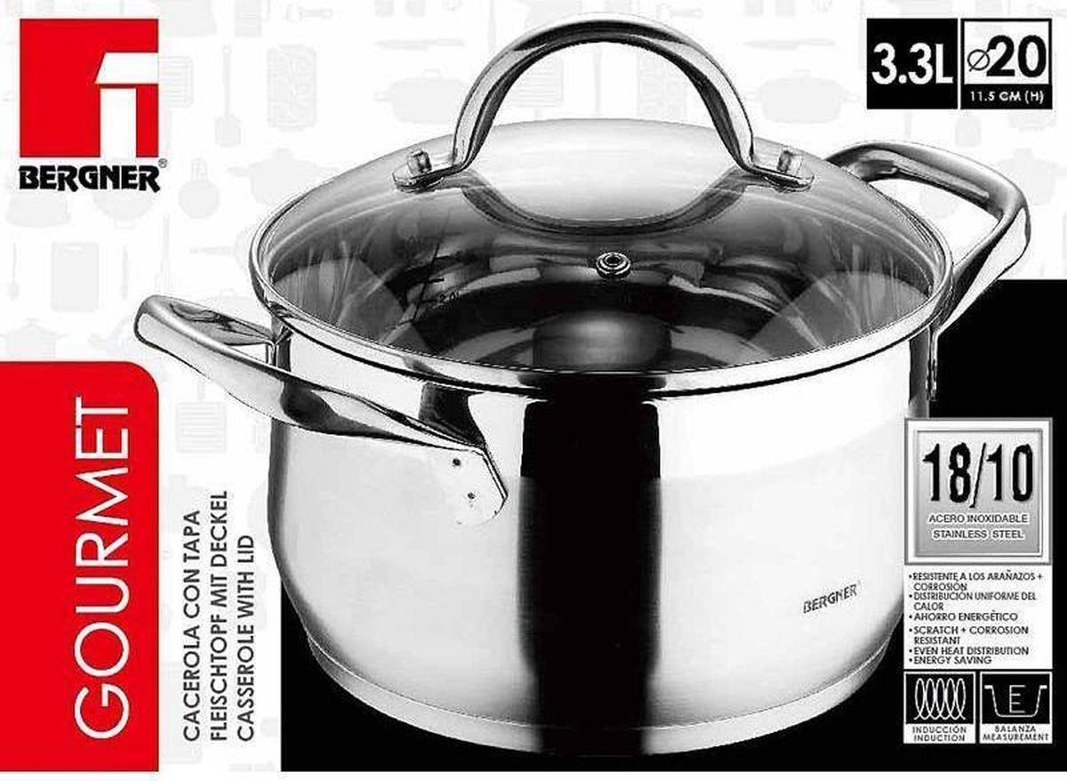 Bergner Gourmet Kookpan - RVS - 3