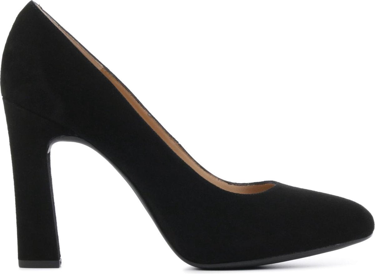 Unisa Vrouwen Suède  Pumps / Damesschoenen Plateau hoogte 8 cm en hoger   - Patric sue - Zwart - Maat 37.5
