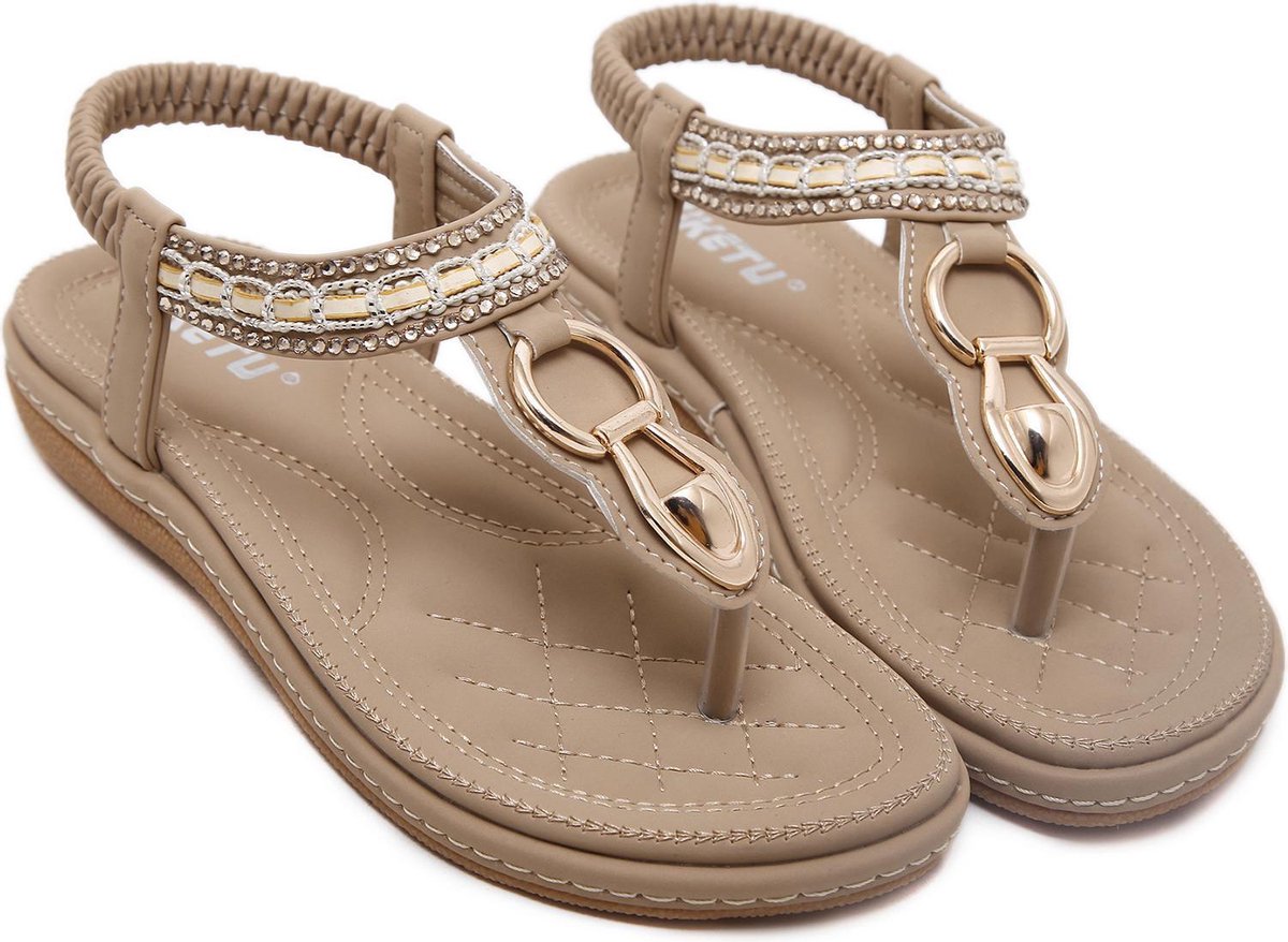 Sandalen - Dames - Somme Bohemian - Met Zacht Voetbed - Geel - Maat 37
