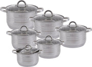 Edënbërg Classic Line - RVS Luxe Pannenset 12 delig - Voorzien Van 7-Laags Bodem