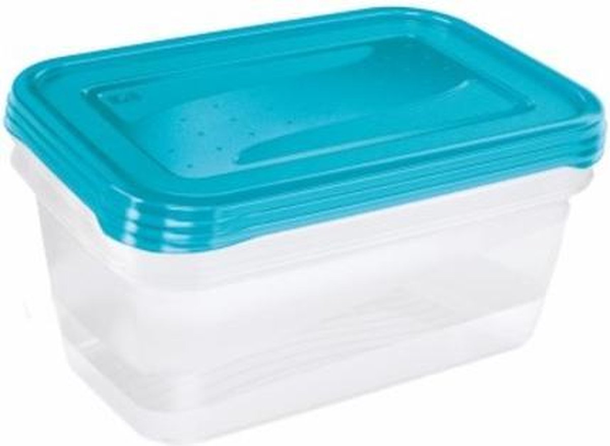 FREDO FRESH VERSHOUDDOZEN TRANSP/BLAUW SET 3  20X15X06 -  1.25 L KEEEPER 30675