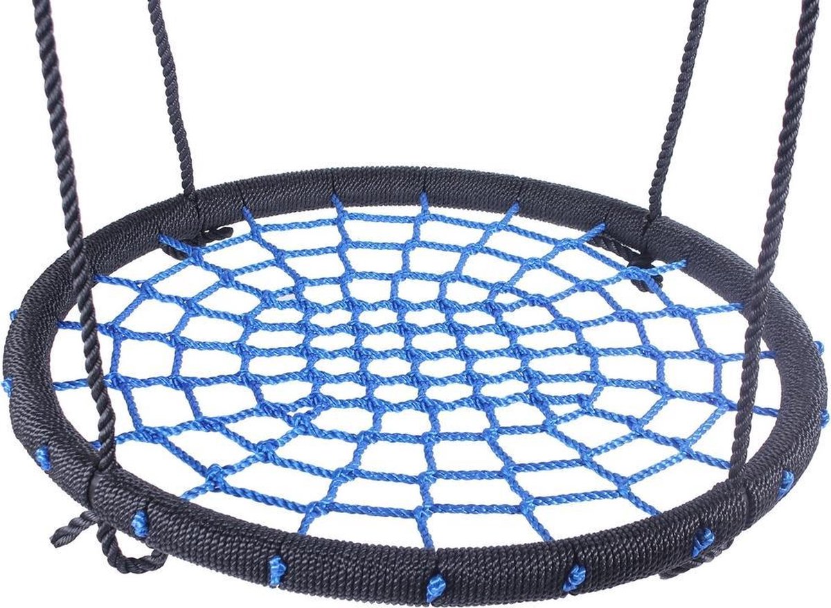 Nestschommel Blauw Ø120 cm PP touwen (Extra lange touwen)