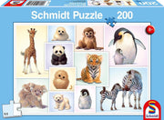 Schmidt puzzel Wilde Babydieren - 200 stukjes - 8+