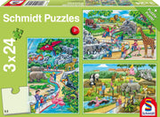 Ein Tag im Zoo. 3 x 24 Teile Puzzle