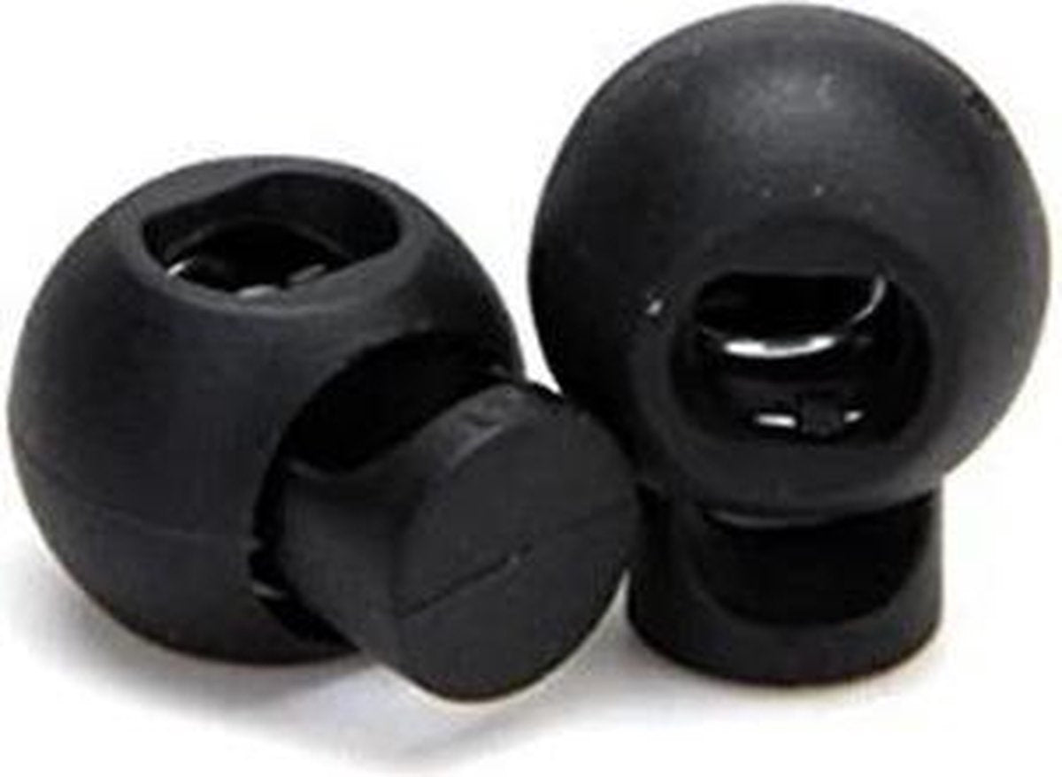 Bevestigingsclip met Veer voor Elastisch Touw 4mm - Zwart- 2 stuks