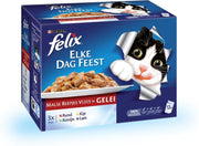 FELIX Elke Dag Feest Malse Reepjes - Vlees - Kattenvoer - 12 x 100 g