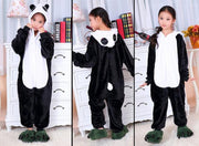 KIMU Onesie panda kinder pak kung fu panda zwart wit - maat 128-134 - pandapak jumpsuit pyjama