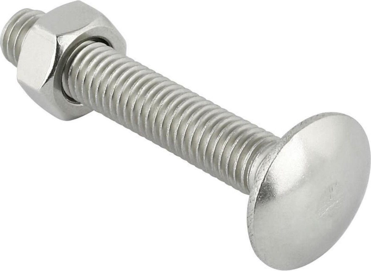 slotbout met moer m6x50 10 stuks gegalvaniseerd