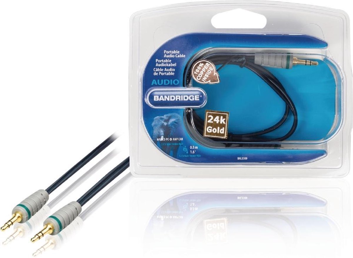 Bandridge  BAL3300 Audiokabel voor Draagbaar Apparaat 0.5 M