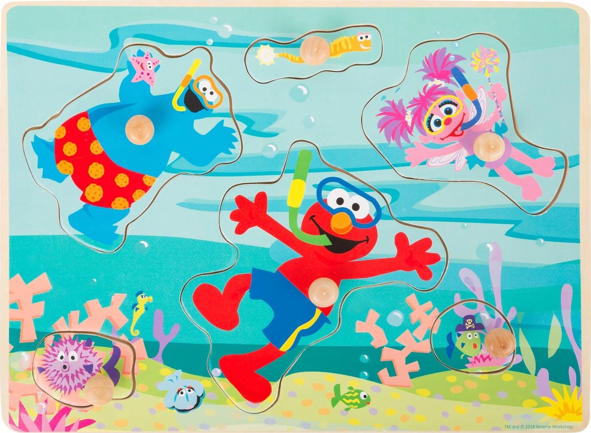 Small Foot Vormenpuzzel Sesamstraat Onderwater Junior 6 Stukjes