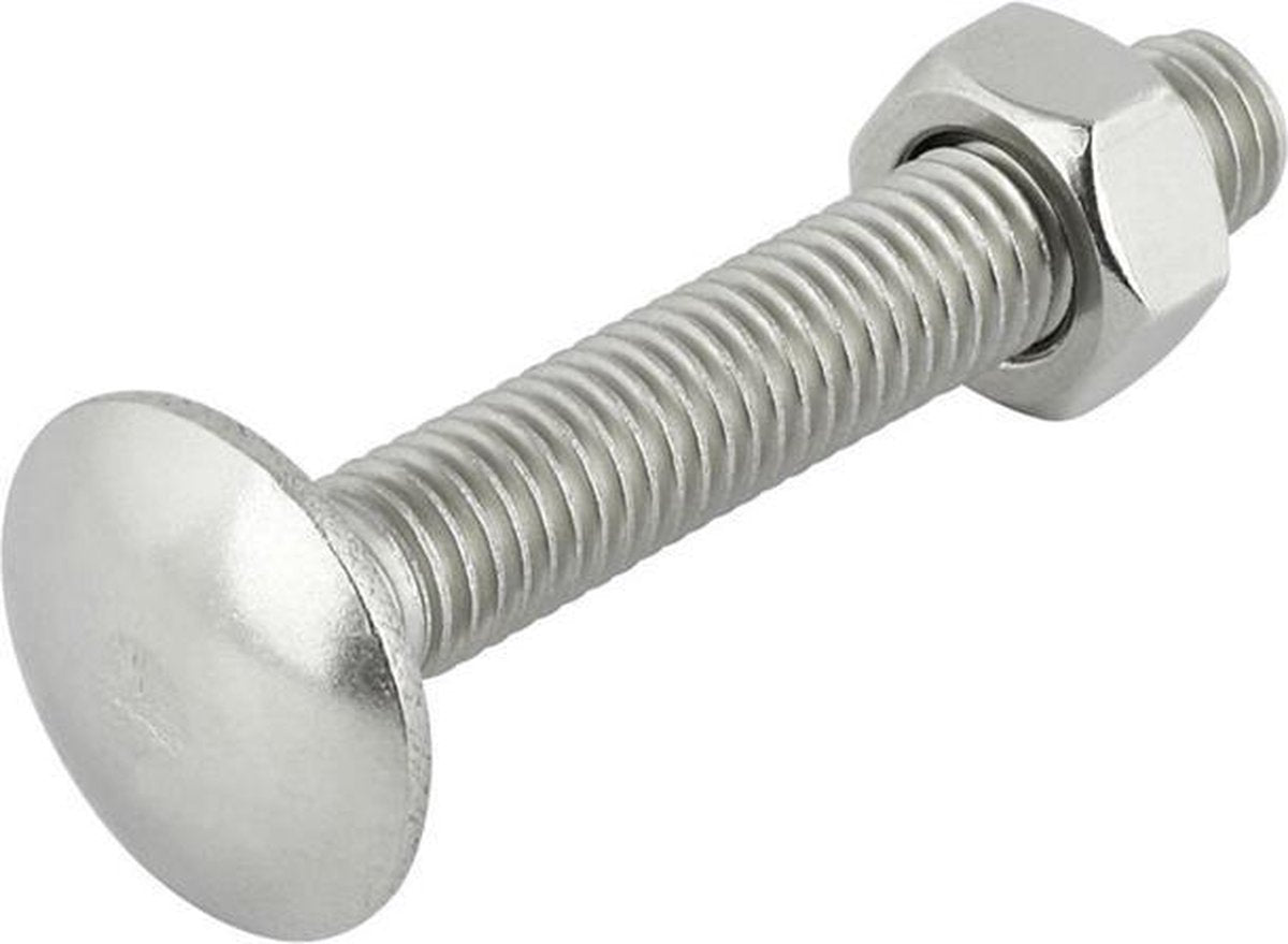 Slotbout met moer M8x60 per 4 RVS