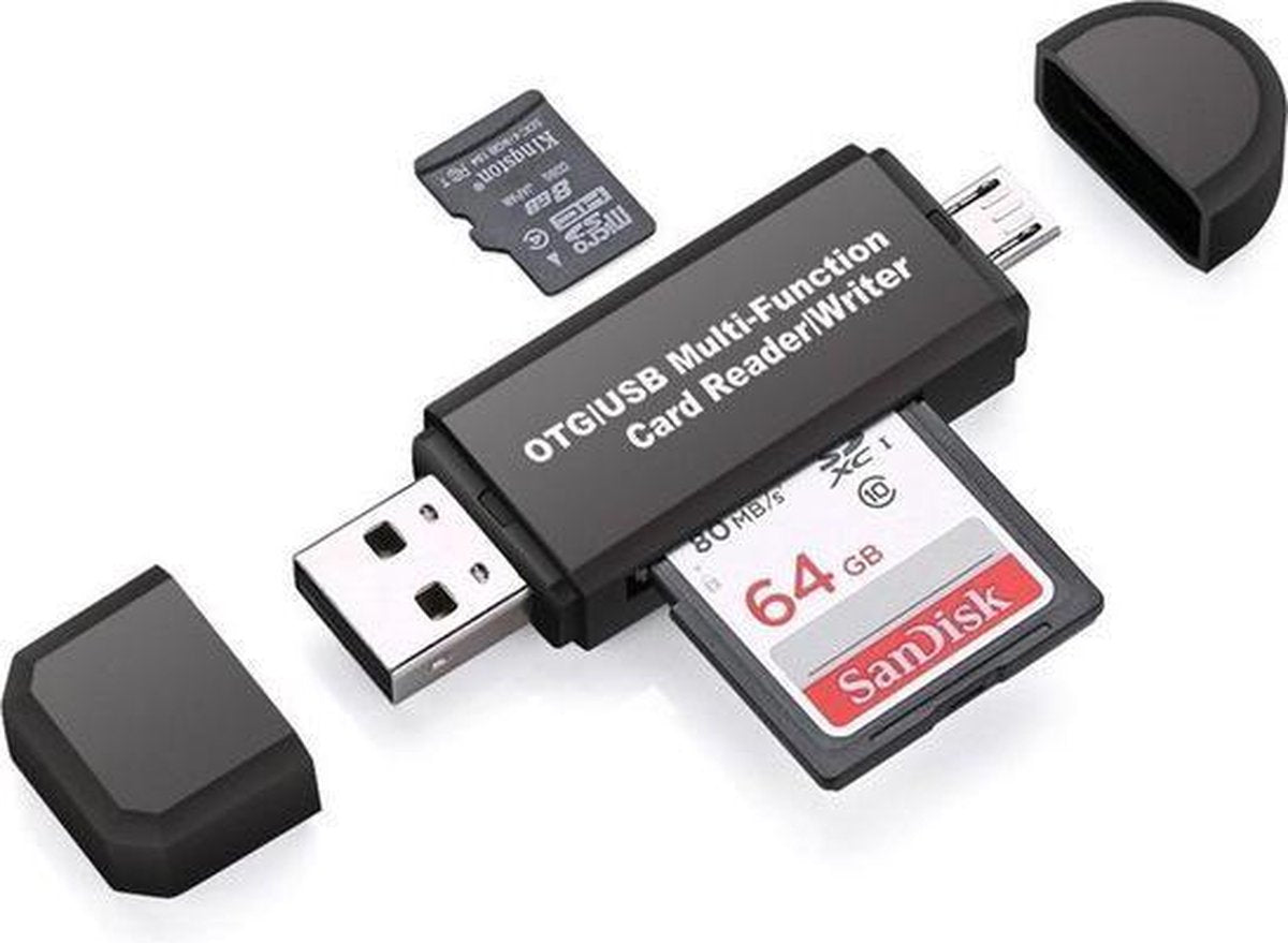 Kaartlezer - USB  en MICRO USB Card Reader -  SD