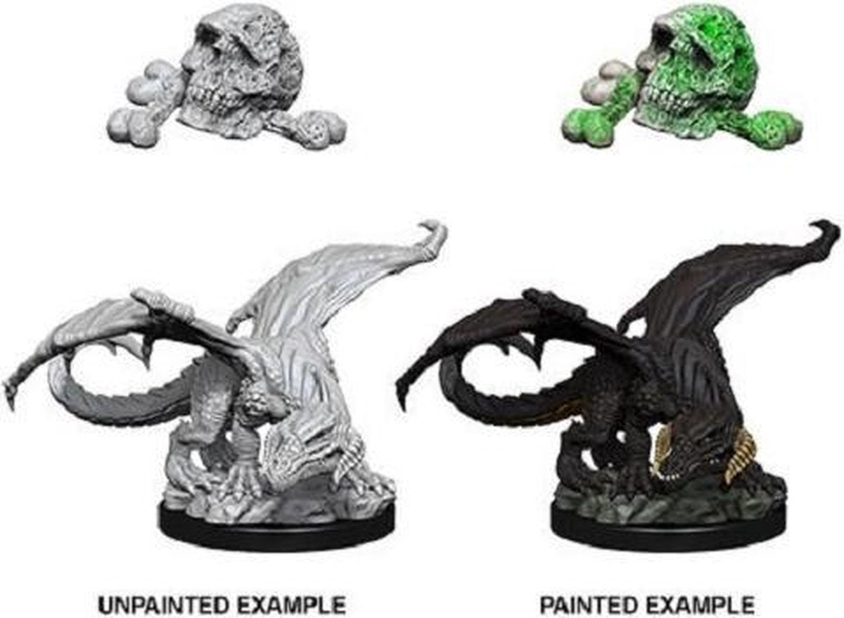 Dungeons and Dragons Miniatures - Nolzur's Marvelous - Black Dragon Wyrmling - Miniatuur - Ongeverfd
