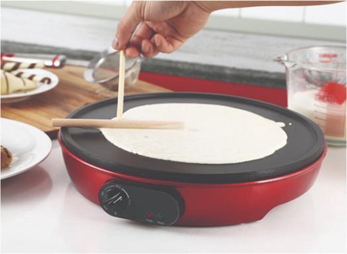 SwissHome crêpe maker 1000W SH-6725 rood