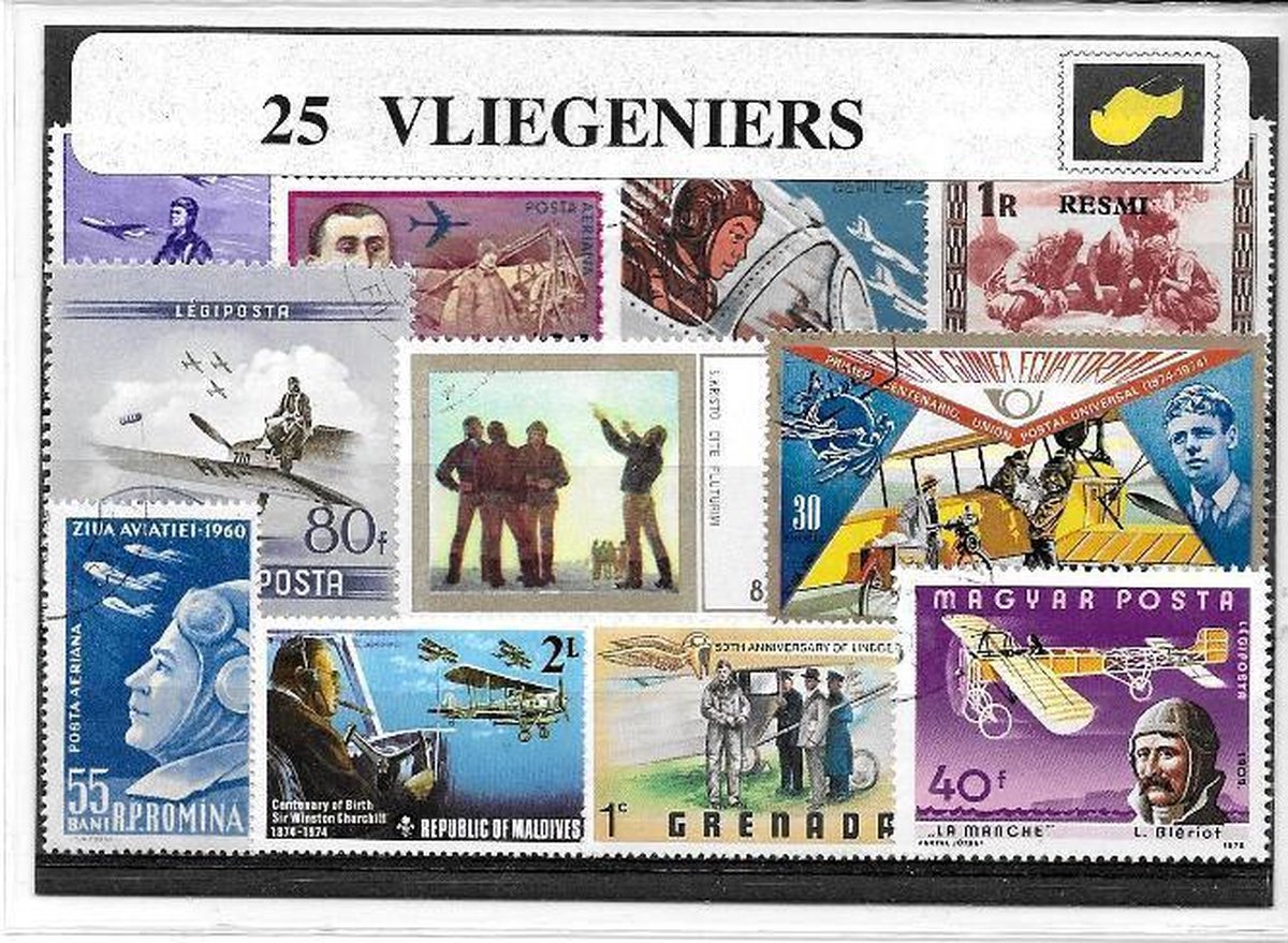 Luchtvaartpioneers – Luxe postzegel pakket (A6 formaat) - collectie 25 van verschillende postzegels van Luchtvaartpioneers – kan als ansichtkaart in een A6 envelop. Authentiek cadeau - kado - geschenk - kaart - luchtvaart - uitvinders - pioneer