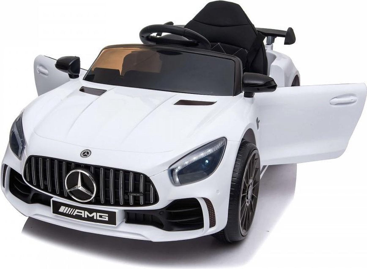 Mercedes GTR AMG - Elektrische kinderauto - Met accu - Bluetooth en Afstandbediening - Met verlichting - Wit