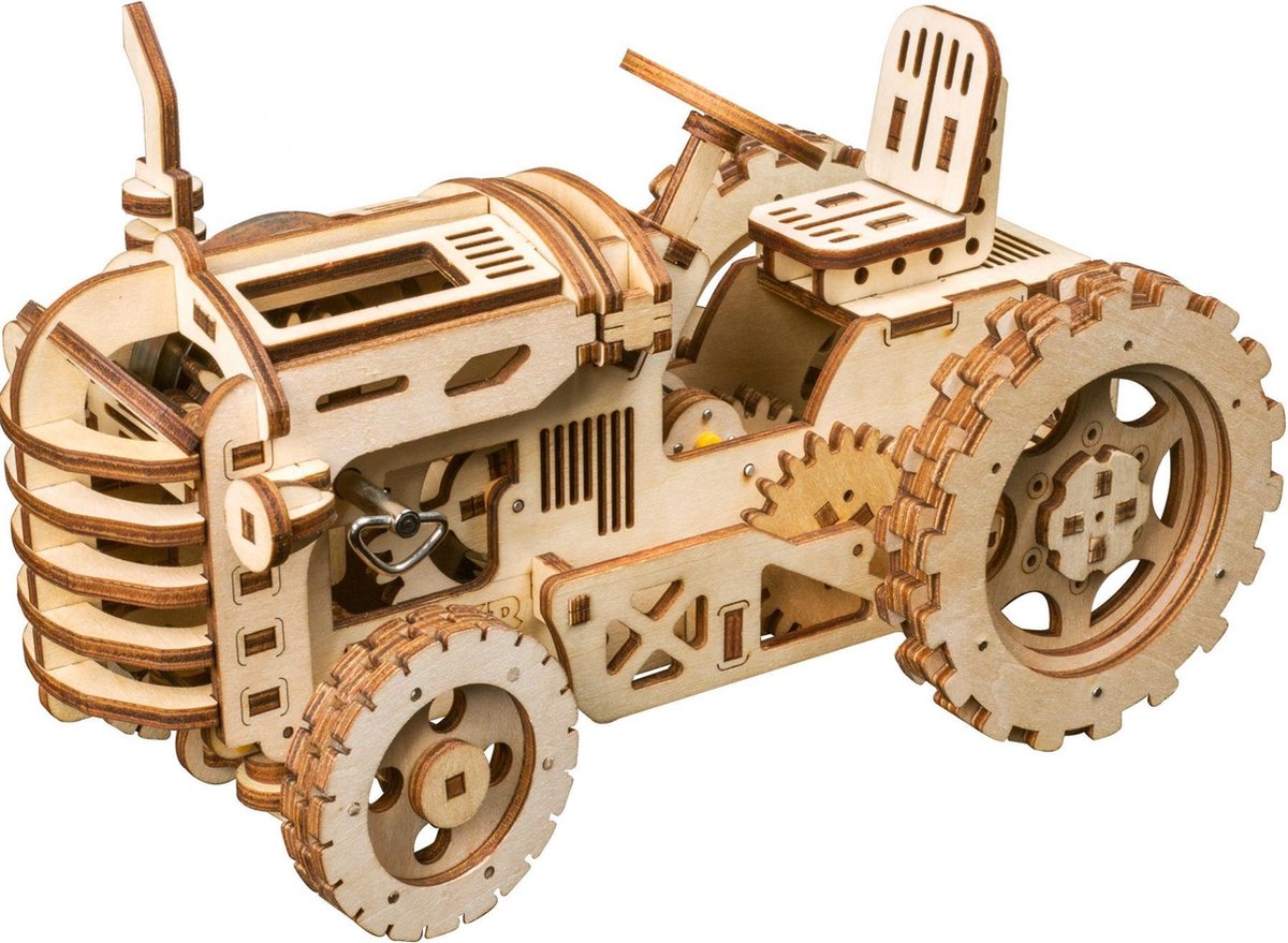 Robotime - DIY Mechanical Gears-TRACTOR - Houten Bouwpakket