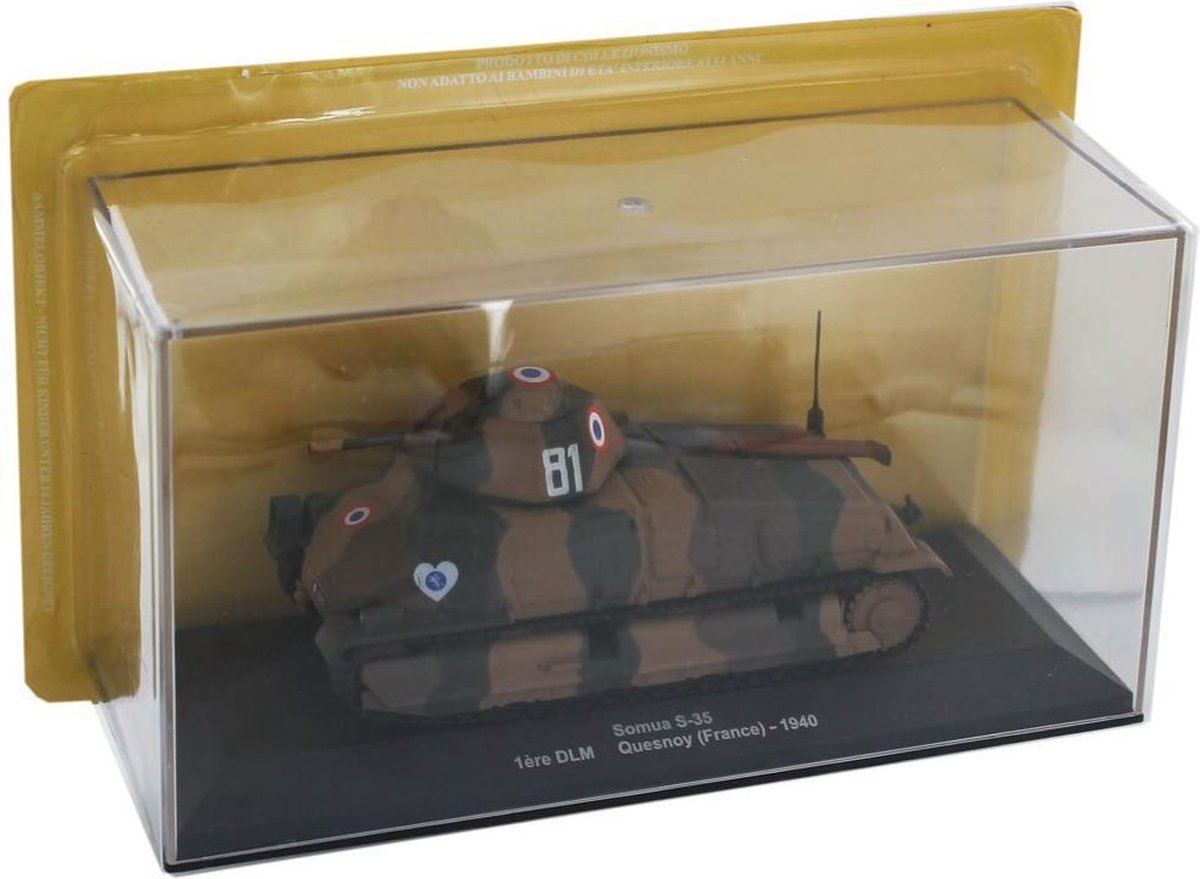 Somua S-35 Tank Die Cast Model 1/72 - Leger - Army - Modelauto - Schaalmodel - Leger model