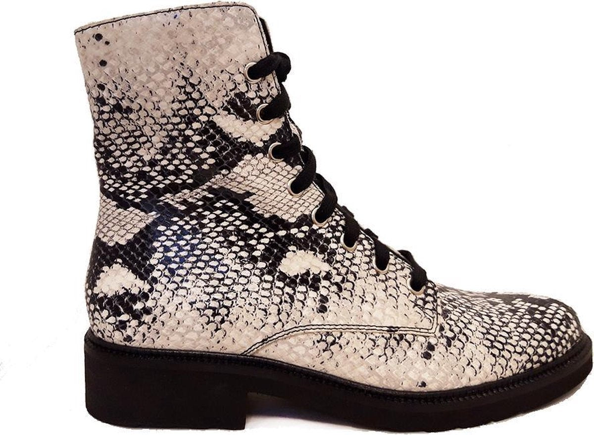 Witte Durea Veterboots Python Wijdte E