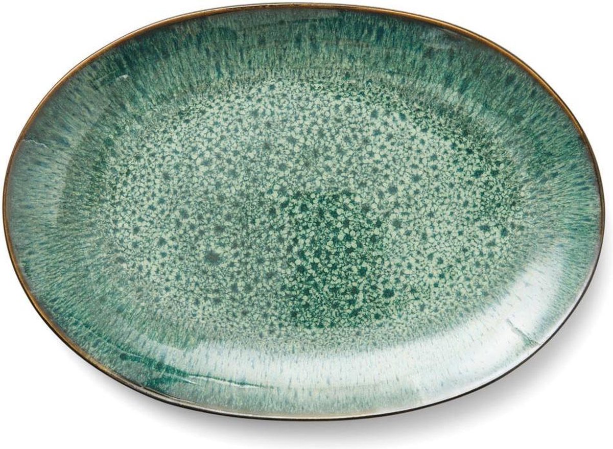 Bitz - Bord grijs / zwart - Ovaal 36 cm x 25 cm