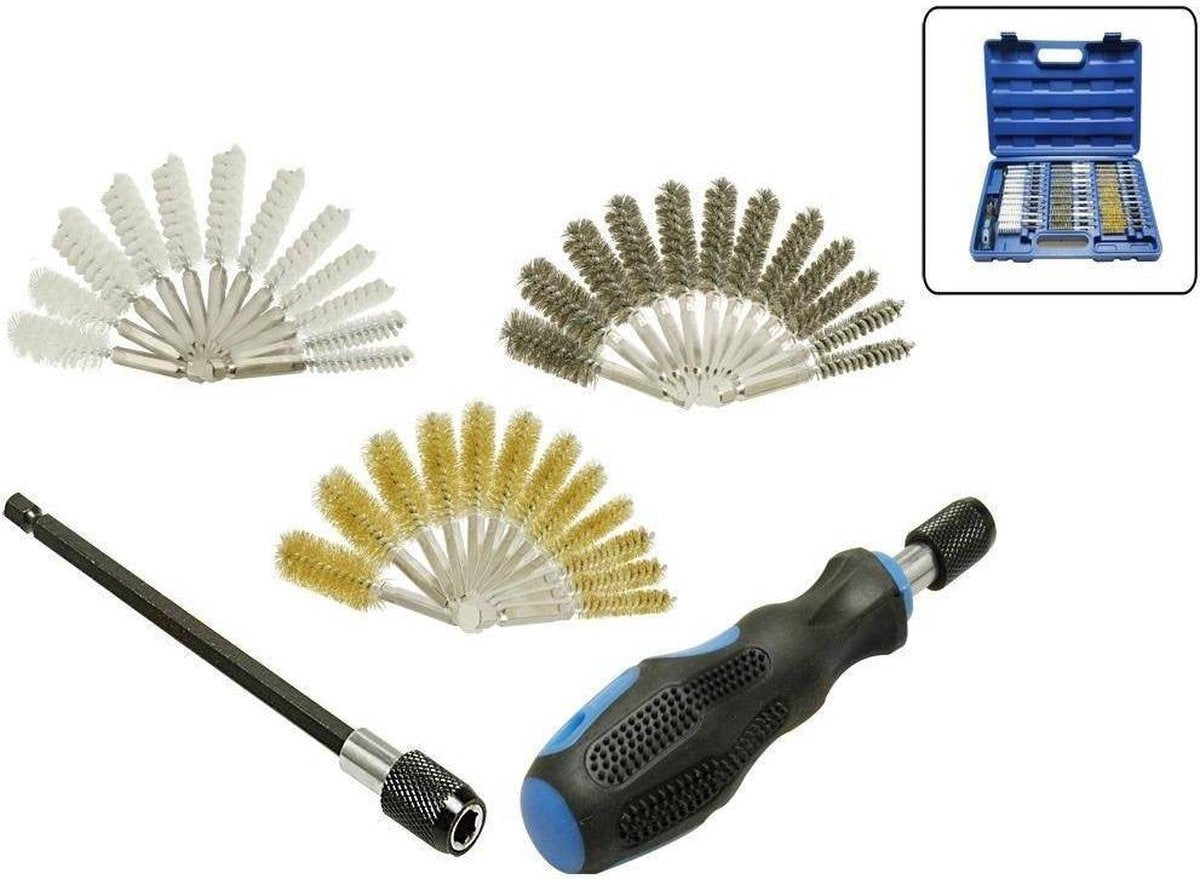 Borstel Set Nylon / staal / messing (38 delig)