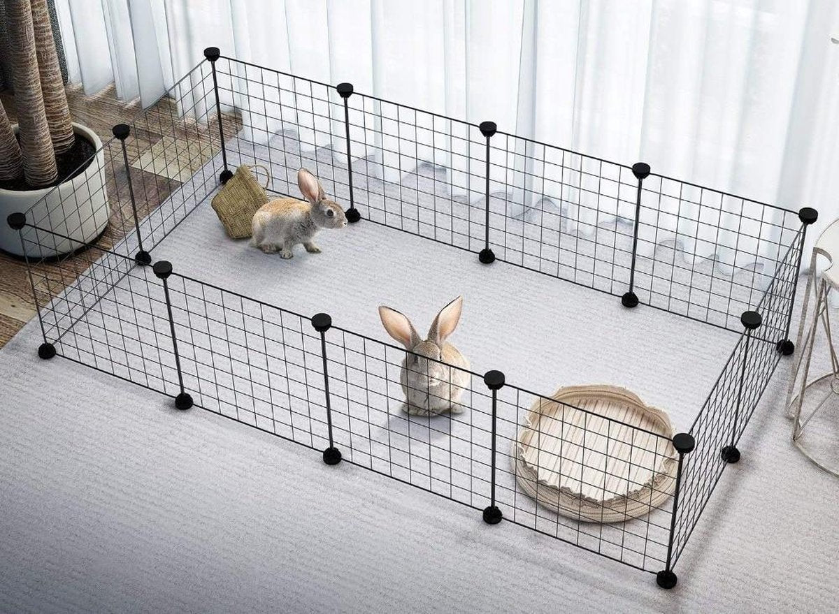 Baymate Opvouwbare Hond Hek Gates Voor Hond Kat Bewaker Installeer Gemakkelijk Behuizing Hondenhekken Puppy Kennel Huis Oefening Training Black Without Door 10PCS